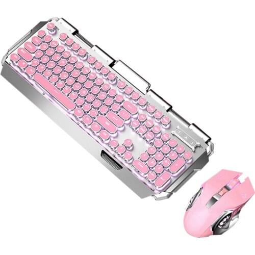 Gaming Keyboard ,104-Key Waterproof Keyboard for X10 Steampunk Cute Pink Real Mechanical Keyboard