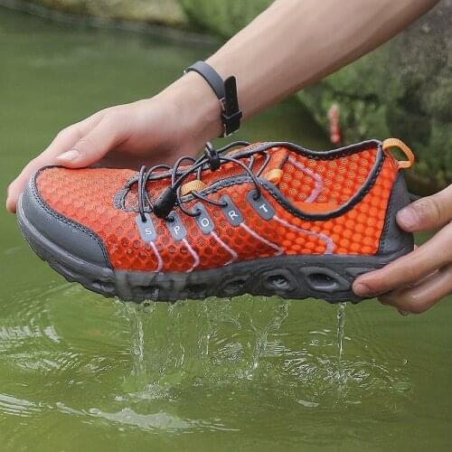 2021 Summer Beach Shoes Boy Casual Shoes Outdoor Mesh Sneakers Women Non-slip Running Sport Lace Up Trekking Footwear Men Spring