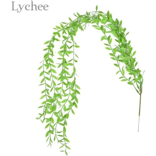 Lychee Life Artificial Willow Leaves Hanging Plants Simulated Green Plant Home Ornament Party Decoration