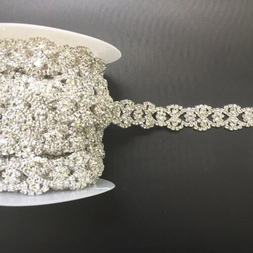 New Arrival 5Yards Glass Strass Rhinestones Trim Cup Chain Claw Chain Crystal DIY Trimming For Garment Accessories