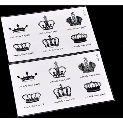 NEW Crown Pattern Temporary Tattoo Simulation AlphabeticalMen and Women Tattoo Waterproof Stickers Body Art