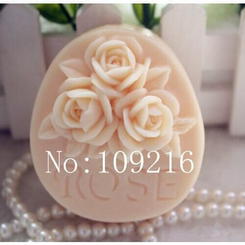Wholesale!!!1pcs Three Rose (zx32) Silicone Handmade Soap Mold Crafts DIY Mould