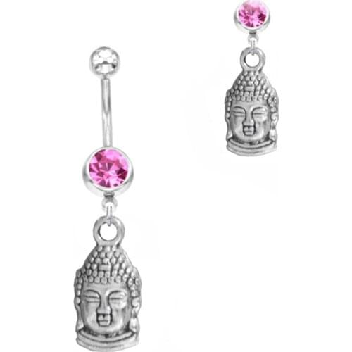 1PC 14G Navel Piercings Unisex Women Mix Buddha Body Jewelry Piercing Crystal Belly Button Rings Accessories Barbell Earrings