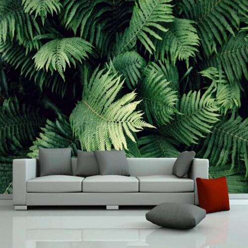 Custom 3D Photo Wallpaper Tropical Plant Green Leaf Mural Living Room Bedroom Kitchen Waterproof Background Wall Papel De Parede