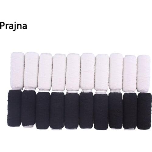 Prajna Black and White Colors Polyester Yarn Sewing Thread Roll Machine Hand Embroidery 25 Yard Each Spool For Home Sewing Kit