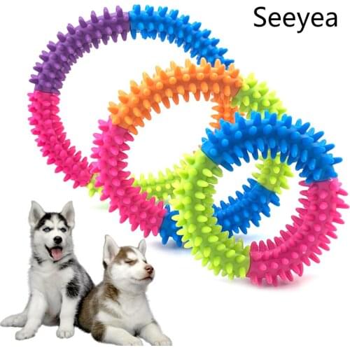 High Quality Rubber Toy Dog Cleaning Teeth Biting Toy Pet Products Dog Chewing Molar Ring TPR Cat And Dog Training Biting Toys