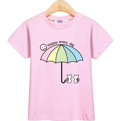 Summer girl tops cute cat t-shirt baby girl cotton clothing fashion short sleeve tees little girl casual shirt child tshirt
