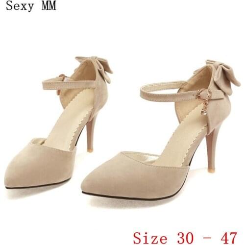 High Heels D'Orsay Pumps Ladies High Heel Shoes Women Stiletto Woman Party Wedding Shoes Kitten Heels Small Plus Size 30 - 47