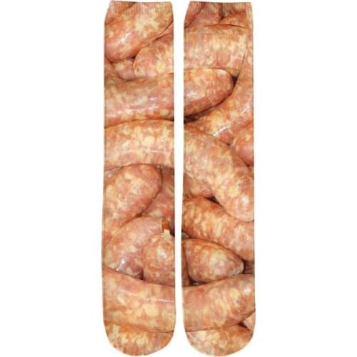 CLOOCL Party Food Sausage Fashion Mens Funny Socks 3D Print Womens Hip Hop Hot Selling Straight Socks Drop Shipping