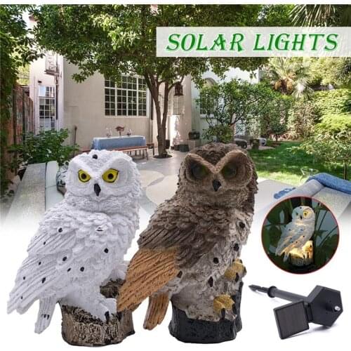 1Pc Waterproof Solar Power LED Light Garden Path Yard Lawn Owl Animal Ornament Lamp Outdoor Garden Decor Accessories Statues