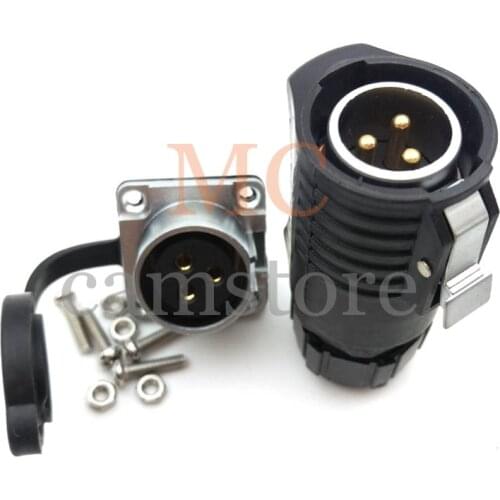 LP20, 3 pin waterproof connector ,IP67 LED power cable connector, 20A Industrial aviation Male and female connectors
