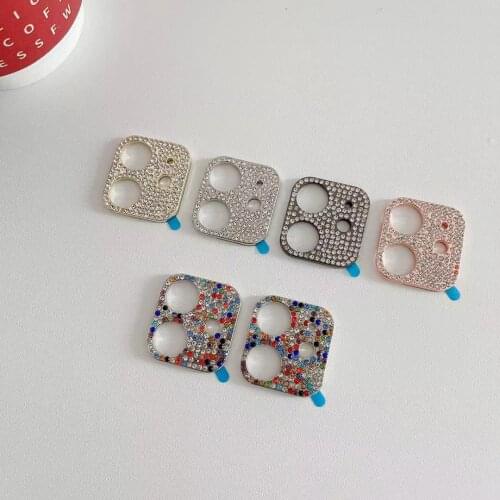 Rhinestone Glitter Camera Lens Protector Case For iPhone 12 Pro Max 12Pro 12 Mini Shiny Diamond Full Screen Protective