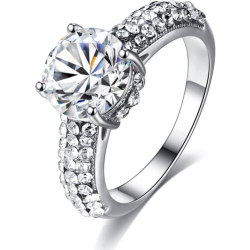 Ladies Ring Charm Personality Fashion Design Slotted Zircon Rings Send Ladies Accessories Anniversary Gift Wedding Jewelry