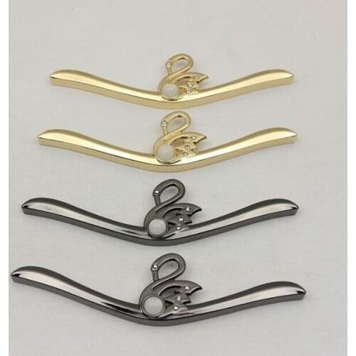 10pcs/lot) luggage handbag hardware accessories stick drill swan decorative handbag leather end corner sealing metal strip