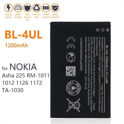 100% Real 1200mAh BL 4UL BL-4UL Battery For Nokia Lumia 225 330 RM-1172 RM-1011 RM-1126 Smart Phone High Quality Battery