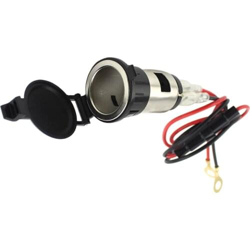 1x Lighter Plug With Fuse Wire Electronic Waterproof Cap Suitable For 12V Voltage Vehicles
