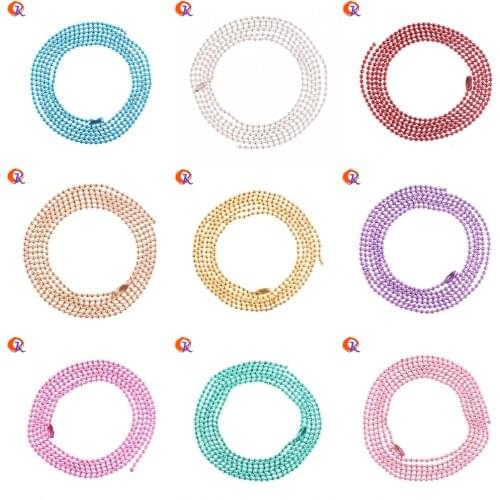 2.4MM Metal Chain Necklace 20Pcs/Lot 23.6 Inches 60CM Choose Colors Ball Chain Necklace For DIY Handmade Jewelry Accessories