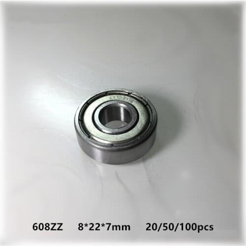 20/50/100pcs Free Shipping 8x22x7 mm 608ZZ Bearing Miniature 608 ZZ Ball Bearings 608Z 608 2Z Bearing