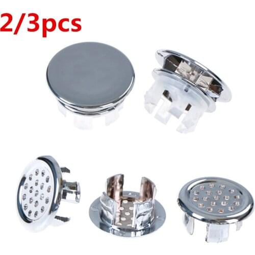 2/3pcs Basin Sink Round Overflow Cover Ring Insert Replacement Tidy Chrome Trim Bathroom Accessories
