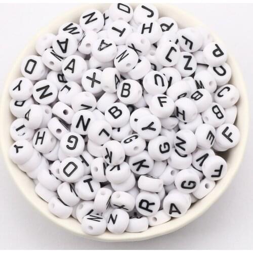 4*7mm Mixed White Acrylic Letter Beads Alphabet Loose Bracelet Beads For Jewelry Making DIY Crafts Scrapbooking Decoration