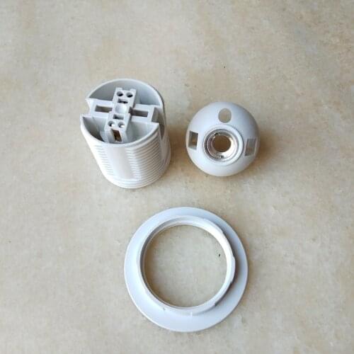 4pieces/lot E27 CE black/white plastic clamping type lamp holder socket with M10 metal thread back cover 4A 110V 220V
