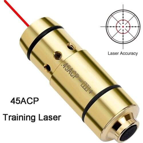 45ACP 40S&W Laser Bore Sighter Boresighter 9mm 380ACP Red Dot Laser Brass Training Bullet Dry Fire Shooting Simulation
