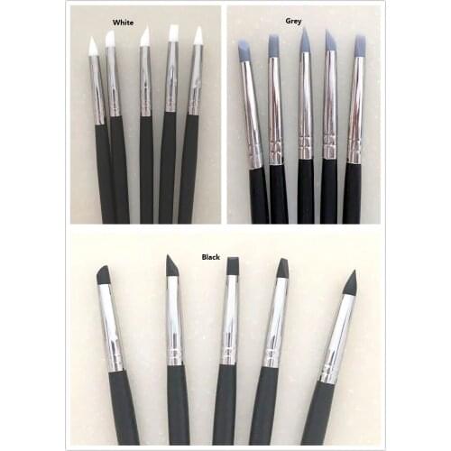 5Pcs Dental Adhesive Composite Resin Cement Porcelain Teeth Silicone Brush Pen