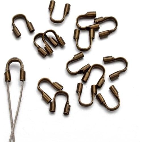 652B 100Pcs Silver Gold Wire Thread Guardian and Protectors U Shape Jewelry Findings