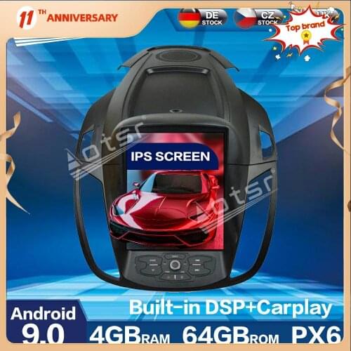 For Ford KUGA Escape 2013 - 2017 Android 9 Multimedia Tesla Screen PX6 4+64G Car Radio 2k Player Auto GPS Navigation DSP carplay