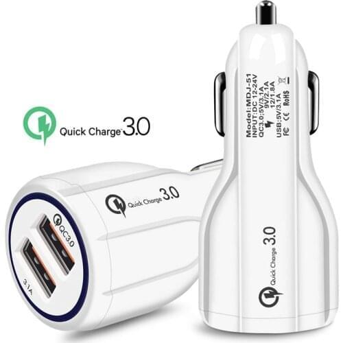 Dual USB Car Charger Quick Charge Phone Car cigarette lighter For Hyundai solaris accent i30 ix35 elantra santa fe tucson getz