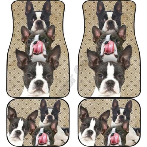 Boston Terrier Car Floor Mats Funny For Boston Dog Lover 3D Printed Pattern Mats Fit for Most Car Anti Slip Cheap Colorful