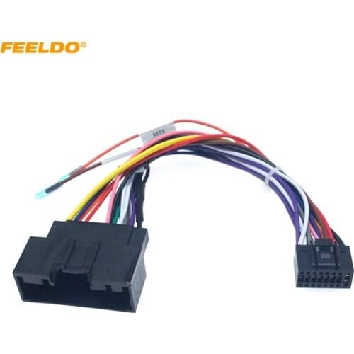FEELDO Car Audio 16Pin Adaptor Wiring Harness Power Calbe For Ford Escort 2015+ Aftermarket Stereo Installation Kits #HQ2329