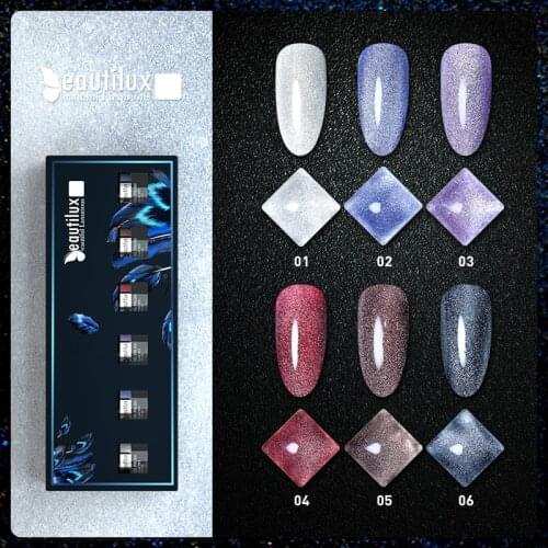 Beautilux Reflective Cat Eye Gel Nail Polish Kit Magnetic Semi Permanent UV LED Nails Art Gels Varnish Lacquer Manicure Set