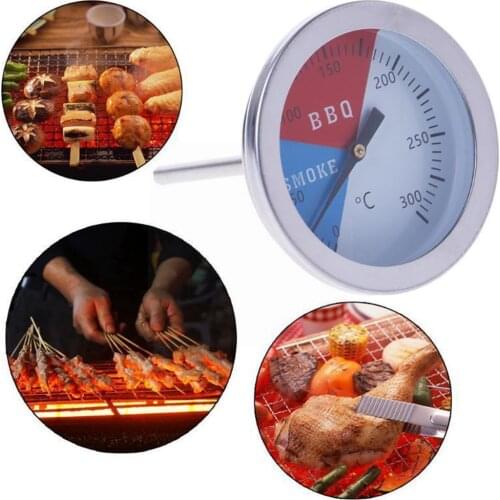 Bimetallic Thermometer 300 Degrees Steel Barbecue Thermometer Oven Thermometers Kitchen BBQ Dial Gauge Big Outdoor Temperat U3N1