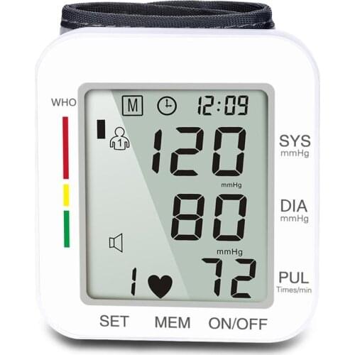 Wrist Digital Manometer With English Voice Sphygmomanometer Heart Rate Monitor Intraocular Pressure