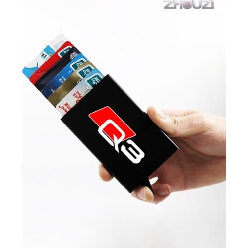 Anti-theft ID Credit Card Holder Men Women Porte Carte Thin Aluminium Wallets Pocket Case For Audi Q3 F3B 8UB 8UG Accessories
