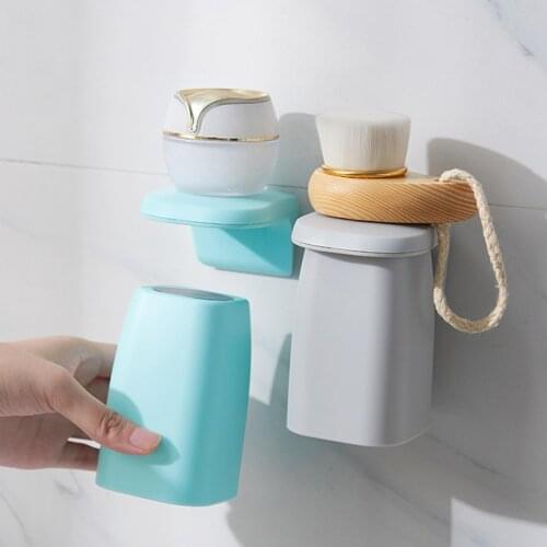 Magnetic Adsorption Inverted Toothbrush Holder Magnetic Suction Wall-mounted Bathroom Plastic Wash Cup Home Toothbrush Holder