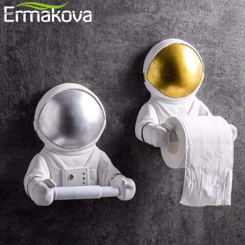 ERMAKOVA Nordic Astronaut Paper Towel Roll Holder and Dispenser Tube Toilet Rack Toilet Wall Hanging Tissue Ornament