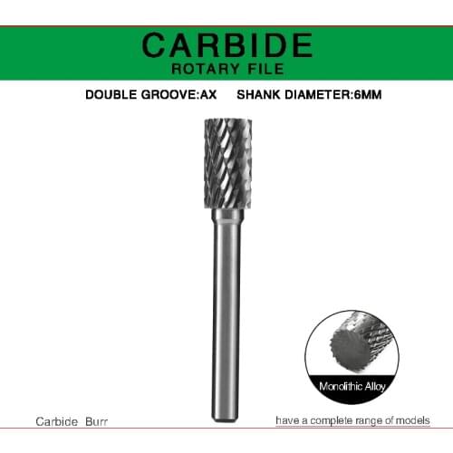 AX type Head Tungsten Carbide Rotary file double slot Tungsten Steel Wood Carving Grinding Tools Point Burr Die Grinder Abrasive
