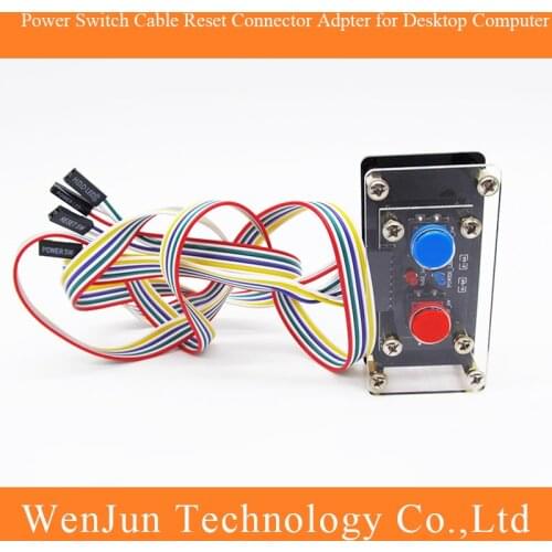 DIY Desktop Computer Power Switch Cable Button Power Reset Button Restart LED Power Adpter