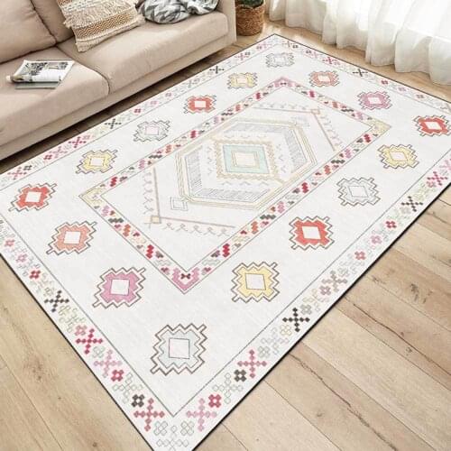 Morocco Living Room Sofa Table Non-Slip Floor Mat Simple Geometric Ethnic Style Carpet and Rug Kids Bedroom Bedside Bath Tapete