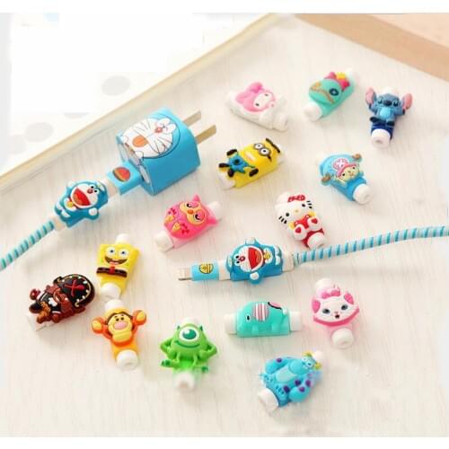 Cute Cartoon Cable Protector Data Line Cord Protector Protective Case Cable Winder Cover For iPhone USB Charging Cable 41 Styles