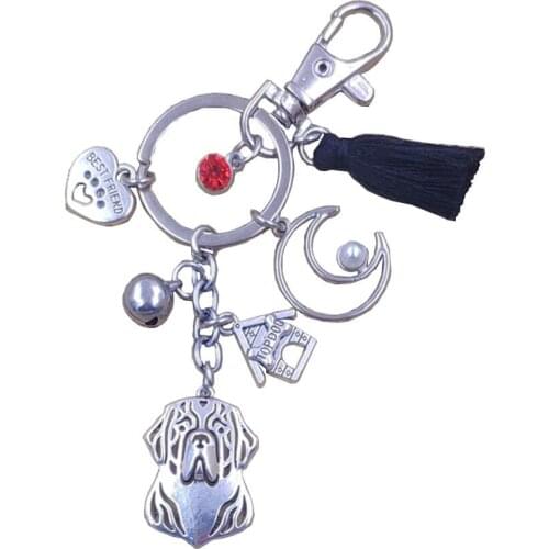 Clumber Spaniel Dog Animal New Special Keychain Key Ring Pet Tassels Antique Ethnic Bohemian Women Men Jewelry Gift K160