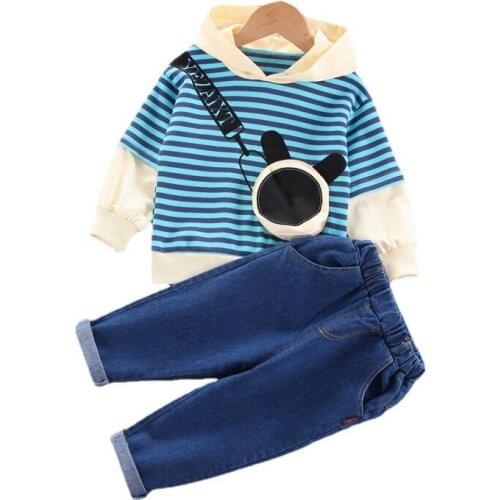 New Spring Autumn Baby Girls Clothes Suit Children Boys Striped Hoodies Pants 2Pcs/Sets Toddler Fashion Costume Kids Tracksuits
