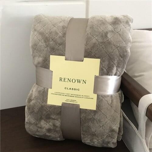 New Thick Coral Fleece Blanket Flannel Blanket Double Single Household Bed Cover Blanket Fleece Plush Throw Blanket