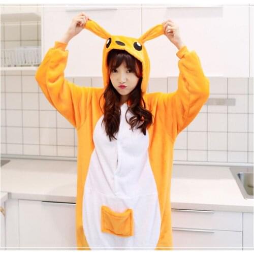 Adults Kigurumi Kangaroo Pajamas Sets Sleepwear Pyjama Animal Suit Cosplay Women Winter Garment Cute Animal Winter Costume