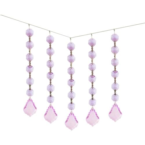38mm Hanging Red Teardrop Crystal Chandelier Prisms Pendants Glass Pendants Beads for Candelabra Ceiling Light Wedding