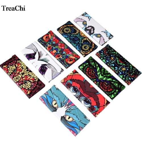 Portable Triangular Handmade Cartoon Animal Printing Pattern Glasses Case Foldable Magnetic Leather Case for Glasses Eyeglass