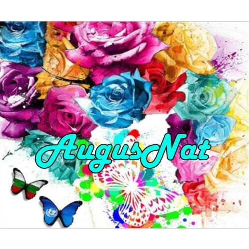 Rose diamond painting butterfly daimond embroidery full square flower daimont painting puzzle picture diamant art decoration