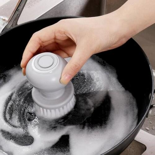 Kitchen Dishwashing Brush Pot Cleaning Brush Automatic Liquid Discharge Water-jetting Detergent Press Kitchen Bathroom Tools